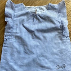 LIU JO Milano Girl Ocean Stripe Print Cotton Top Blouse Size 6